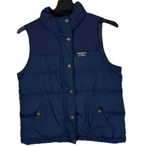 LL Bean Women's Mountain Classic Down Vest M Pet Medium Petite Blue  DownTek